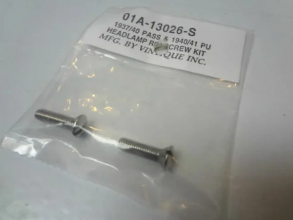 HEADLAMP RIM SCREW KIT FORD 1937-40, PICK UP 40-41