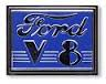 EMBLEM TRUNK LID FORD 40, "Ford V8" CHROME