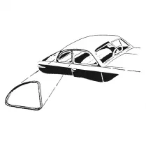 QTR WINDOW SEAL FORD 49-51, 2 DOOR SEDAN, stationary
