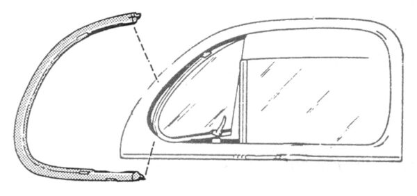 VENT WINDOW SEAL FORD 41-48 CLOSED, Also 41-48 MERCURY CLOSED CAR
