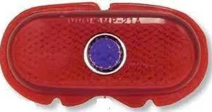 TAIL LIGHT LENS WIT BLUE DOT FORD 42-48, GLASS