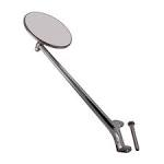 MIRROR OUTSIDE PICKUP 35-47 HINGE MOUNT, CHROME STRAIGHT ARM.