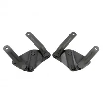 HOOD HINGE BRACKETS PICKUP 48-52, PAIR BLACK, Does not include spring support arm.