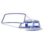 WINDSHIELD SEAL PICKUP 56, for CUSTOM CAB with groove for chrome