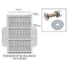 BED STRIP BOLTS PICKUP 48-72, (49 UNF carriage bolts & nuts, 21 washers) POLISHED STAINLESS STEEL