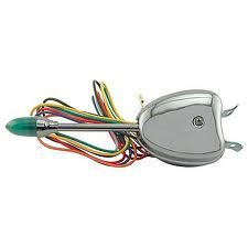 SWITCH TURN SIGNAL UNIVERSAL CHROME, CLAMPS TO STEERING COLUMN