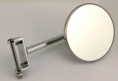MIRROR OUTSIDE FORD 28-29,  HINGE MOUNT, RIGHT OR LEFT HAND, CHROME STRAIGHT ARM