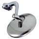 MIRROR OUTSIDE PEEP 4" R/L CURVED ARM, Economy style.
