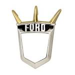 EMBLEM BEZEL HOOD FAIRLANE 55-56, Australian MAINLINE 57-58, gold crown