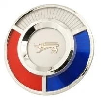 EMBLEM SUNRAY WHEEL COVER FORD 59-60, Chrome metal bezel & plastic emblem