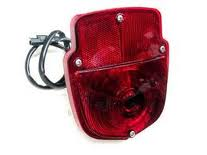 TAIL LIGHT ASSY PICKUP 48-66, BLACK W/LICENSE LENS
