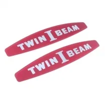 EMBLEM HOODSIDE PICKUP 65-66,  "TWIN I BEAM" RED PLASTIC INSERT (PAIR)