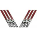 EMBLEM FENDER FAIRLANE 66-67, GALAXIE 66-67 "390 3-BAR", Pair