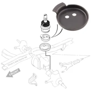 SPRING SEAT BRONCO 66-77, PICKUP 66-75 F100 4x4, LOWER COIL RETAINER
