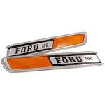EMBLEM HOODSIDE PICKUP 68-72 "F100", painted with reflector
