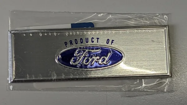 DECAL SCUFF PLATE BLUE "Product of Ford"
