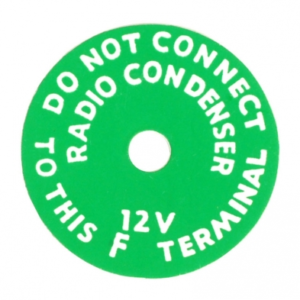 DECAL GENERATOR WARNING TAG FORD 56-64