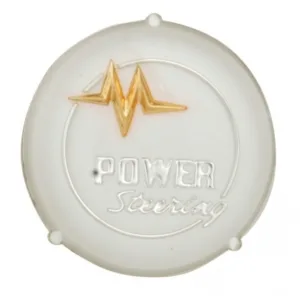 HORN BUTTON INSERT MERCURY 56, WHITE WITH POWER STEER, 3 NOTCH