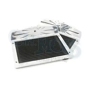 STEP PLATES DELUXE W/BLACK RUBBER INSERT, POLISHED DIE CAST ALUMINIUM, LESS EMBLEM