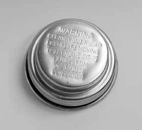 MASTER CYLINDER CAP FAIRLANE, MUSTANG 65-66 DRUM, gold cad plated
