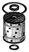 OIL FILTER ELEMENT FORD 54-58, PICKUP 53-66 8cyl, 52-56 6cyl, Fits original canister type filters.