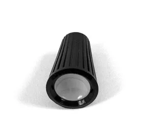 KNOB CHOKE/AIR VENT/HEATER TEMP P/UP 61-, Black with ivory insert.