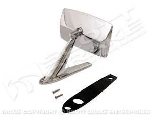 MIRROR OUTSIDE FORD 67-72, RECTANGULAR, inc' hardware & pad