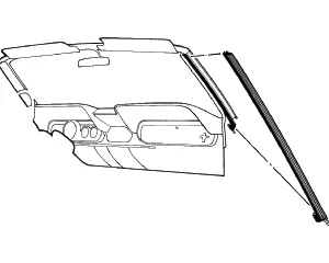 CONVERTIBLE WINDSHIELD POST SEAL MUSTANG 69-70 RH, Also COUGAR 69-70