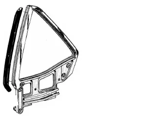 QTR WINDOW FRONT MUSTANG 70-73, COUGAR 70-73 COUPE & CONV, LH