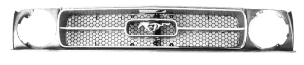 GRILLE ASSY MUSTANG 71-72 STANDARD, 3 colour with mouldings, Original Ford tooling