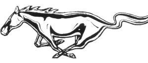 GRILLE EMBLEM MUSTANG 71-72 STANDARD, "PONY", Original Ford tooling