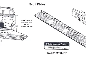 SCUFF PLATES FORD 50, 2 DOOR SEDAN, COUPE & CONVERTIBLE