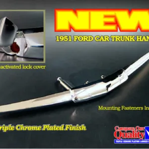 TRUNK HANDLE ASSY FORD 51, with spring activated lock cover