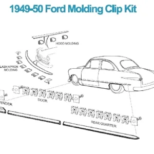 CLIP SET FORD 49-50, complete set for all models except wagon & delivery