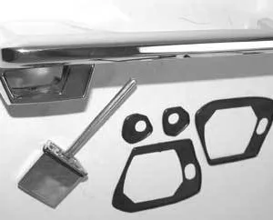 DOOR HANDLE OUTSIDE GALAXIE 65-66, includes buttons & pads (PAIR)