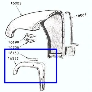 FENDER TO SUPPORT BRACE RUBBER PICKUP 48-52, pair