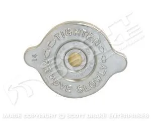 RADIATOR CAP MUSTANG 64-66, 14lb 'S.M.CO' zinc plated concours
