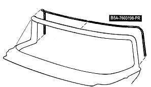 CONVERTIBLE WINDSHIELD POST SEAL FORD 55-56, goes up post and across top