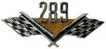 EMBLEM FENDER FAIRLANE 65-66, RANCHERO 66, "289" IN CROSSED FLAGS PAIR