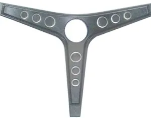 STEERING WHEEL COVER INSERT MUSTANG 69, Black w/ silver trim 9 buttons