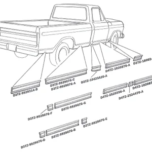 MOULDING PICKUP 73-79, LOWER ROCKER, FRONT FENDER LH